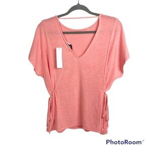 Gilli Coral pink dolman short sleeve tie side T-shirt size M NWT